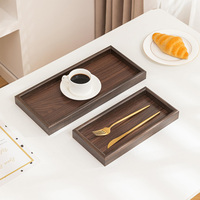 Lot de 3 plateaux en bois d'acacia Plateau en bois robuste pour la cuisine et la salle à manger Parfait pour servir des biscuits Snacks Bonbons Fruits secs et desserts