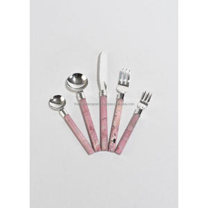 Juego de Cubiertos con Acabado Espejo, Mangos de Resina, Aptos para Lavavajillas, Estilo Francés, Juego de Cubiertos Plateados, Soporte OEM, Precio al por Mayor - Product Image 1