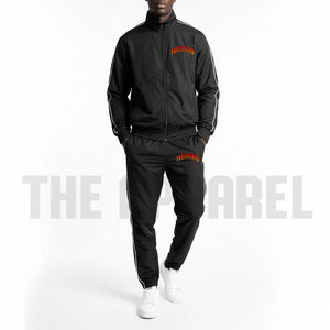 Custom Logo <b>Zip</b> <b>up</b> Nylon <b>Jacket</b> and Pants 2 Piece Set Polyester Tracksuits Patchwork Premium Nylon Windbreaker Sweat Suits Set - Product Image 6