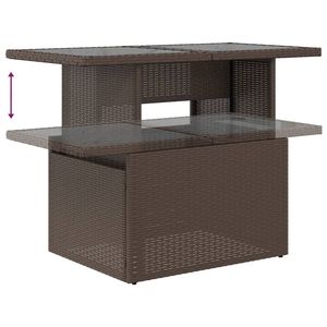 Ensemble de canapés de jardin en polyrotin marron, 7 pièces, avec coussins, meubles de patio - Product Image 6