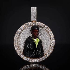 AMBER JEWELS T-298 18K <b>Solid</b> <b>Gold</b> Diamond <b>Pendant</b> Unisex Hiphop Style Brilliant Cut Natural Diamond IGI Certified Party Wear - Product Image 1