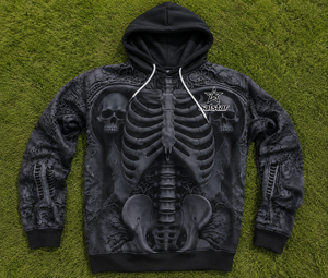 Sudadera con Capucha de Sublimación 3D de Esqueleto Personalizada de Alta Calidad, Sudadera de Poliéster Premium para Halloween para Hombre y Mujer - Product Image 6