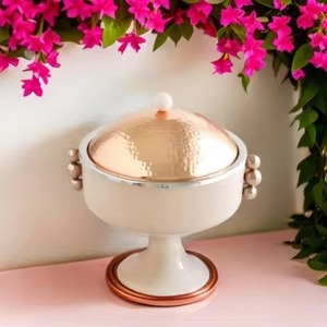 Modern Style <b>Ceramic</b> Pink Casserole With Stand Base Suitable For Kitchen Family Dining And Elegant Gifting Use From India - Product Image 6