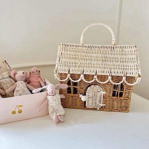 Sacs en rotin écologiques pour bébé, nouveau-né, adorable panier pour tout-petit, panier de rangement en forme de maison - Product Image 6