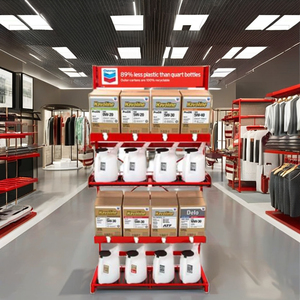 Estante de Exhibición Personalizado para Lubricante, Estación de Servicio de Sala de Exposición, Construcción de Metal, Acabado Recubierto de Polvo, Fácil Montaje - Product Image 1