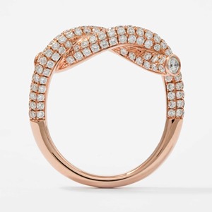 Élégante bague en or rose 14 carats avec diamant de laboratoire taille ronde de 1,45 carat, bague de fiançailles moderne en or rose, bijou raffiné, cadeau - Product Image 5