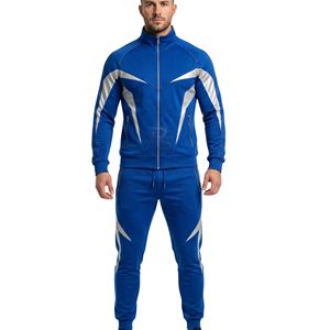 Conjuntos Deportivos para Hombre, Color Azul Rey, Diseño Geométrico, Poliéster Premium de Secado Rápido, Ropa Deportiva Resistente - Product Image 1