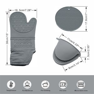 Lot de 6 gants de cuisine et protège-plats en silicone antidérapants résistants à la chaleur pour la cuisson, la pâtisserie et la grillade - Product Image 2