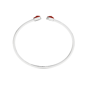Premium 925 Sterling Silver Trendy Adjustable Bezel Set High Finish Twister <b>Bracelet</b> Bangles <b>Garnet</b> Rough Shape Party Gift Women - Product Image 3