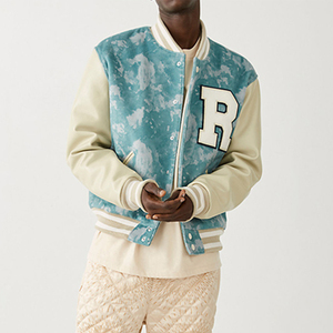 Chaqueta de Béisbol Varsity Personalizada para Hombre con Cuello Alto y Logotipo Bordado en la Parte Delantera, Impermeable y Resistente al Viento para Escuelas/Clubes - Product Image 2