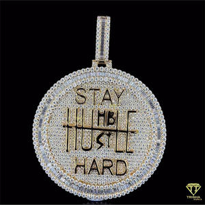 Colgante Hip Hop Motivacional Personalizado para Hombre y Mujer con Incrustaciones de Diamantes Cultivados en Laboratorio y Baño de Rodio en Plata 925, Regalo - Product Image 5