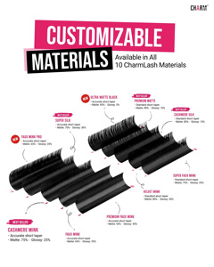 Pestañas Charmlash al por mayor, pestañas de visón LC Curl, extensiones de pestañas individuales, mega volumen, rizo estable, efecto lifting dramático, sin aceite. - Product Image 3