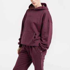 Sudadera con Capucha Extra Grande para Mujer, Personalizada con Logotipo, Color Sólido, Hombros Caídos, Manga Larga, con Bolsillos, Transpirable, Venta al Por Mayor - Product Image 1