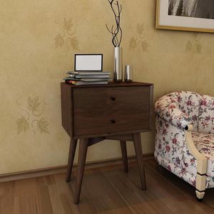Sheesham Wood <b>Bedside</b> Table with 2 Drawers <b>Storage</b> | Wooden Multipurpose Nightstand End Table Furniture for Living Room, Bedroom - Product Image 1