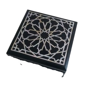 <b>Black</b> wooden <b>storage</b> <b>box</b> silver inlay design decorative organizer jewelry holder keepsake container multipurpose <b>storage</b> case - Product Image 1