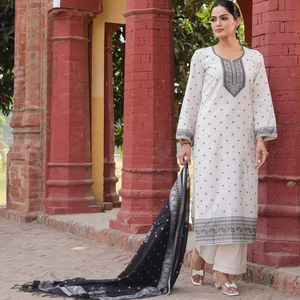 ชุดเซราฟ่า โรซ่า คอลเลคชั่นพรีเมียม ผ้าชุดฤดูร้อนแบบยังไม่เย็บติดกัน - ขายส่งชุดพื้นเมืองแบบดั้งเดิม - วัสดุชุดสไตล์ปากีสถาน - Product Image 1