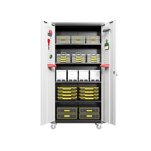 Armadietti per Garage regolabili con porte di chiusura e 4 ripiani - Product Image 5