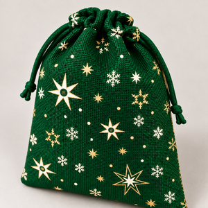 Bolsa de Regalo Navideña de Yute con Cierre de Cordón para Promociones Navideñas, Empaque de Regalos, Impresión Personalizada, Venta al Por Mayor, Proveedor OEM ODM - Product Image 4