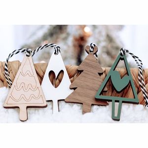 Adornos de Madera Personalizados para Manualidades Navideñas, Adornos de Madera Natural con Forma de Reno y Estrella, Decoración Colgante de MDF - Product Image 4