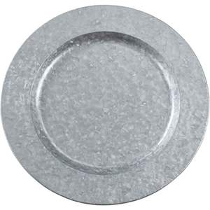 Assiette de présentation rustique en zinc galvanisé de 13 pouces, sous-assiette métallique durable pour mariage, décoration de table style ferme, vente en gros - Product Image 1