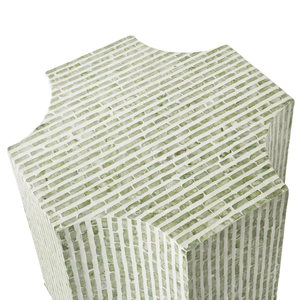 โต๊ะข้างเตียงทรงโมเดิร์นลายเปลือกหอยมุก ประดับลายเรขาคณิต เป็นมิตรกับสิ่งแวดล้อม โต๊ะข้างเตียงลายโมเสคสีรุ้ง สำหรับตกแต่งห้องนอน ห้องครัว และบ้าน - Product Image 3