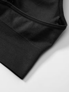Women Seamless Deep V Neck Sports Bra Adjustable Straps Criss <b>Cross</b> Back Ribbed Hem Fitness Workout Yoga Crop <b>Top</b> Activewear - Product Image 6