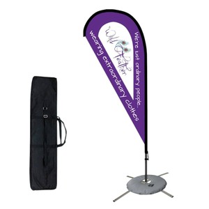 Bandera de Pluma en Forma de Lágrima, Verde, Poliéster, Impresión Digital, Impermeable, Portátil, con Mástil de Aluminio, para Exteriores, Promocional - Product Image 3