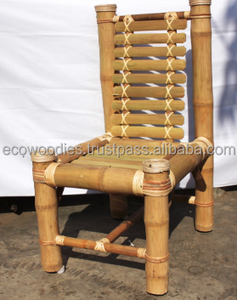 Sillón de Bambú Tejido a Mano Moderno con Reposabrazos, Cojín Azul y Blanco, Venta al por Mayor - Product Image 5