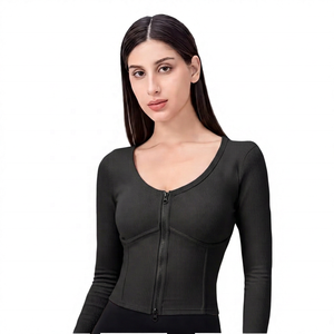 เสื้อโยคะแขนยาวสำหรับผู้หญิง ซิปด้านหน้า ระบายอากาศ แห้งเร็ว ผ้า SMART FABRIC เป็นมิตรกับสิ่งแวดล้อม ทรงปกติ แขนยาวเต็มตัว - Product Image 4