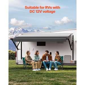 Kit Completo Tenda da Sole Motorizzata per Camper 10 Metri, Telaio Retrattile in Lega di Alluminio, Tenda da Esterno per Rimorchio Adatta alla Maggior Parte dei Camper - Nero - Product Image 6