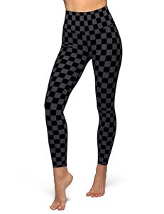 Leggings à taille haute pour femmes, imprimés à carreaux, longueur intégrale, extensibles, en tricot, pantalons de yoga pour femmes, toutes saisons, en spandex et polyester imprimé - Product Image 2