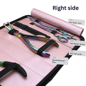Kit d'outils professionnels pour extensions de cheveux en acier inoxydable : pinces à sertir, ciseaux à boucles, peigne, outil d'installation et de retrait, kit capillaire - Product Image 3