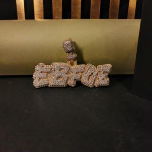 Collar Hip Hop con Colgante de Letra Personalizada con Diamantes Helados, Chapado en Rodio Certificado de Lujo, Chapado en Oro de 18K, Moissanita 925 - Product Image 2