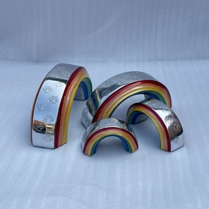 Urna Funeraria para Mascotas Evana, Hermosa y Moderna, Diseño Arcoíris, 6 Pulgadas, Aluminio Resistente, Diseño Personalizable para Guardar Cenizas de Mascotas - Product Image 5