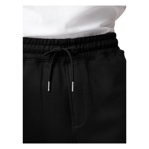 Men's Solid Black Bermuda Shorts Cotton Casual Elastic Waist Mid Rise With Pockets Breathable Knitted Style - Product Image 4