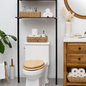 Panier de rangement étroit en jacinthe d'eau pour meuble de salle de bain, corbeille décorative en osier tressé pour articles de toilette et petits objets ménagers - Product Image 2