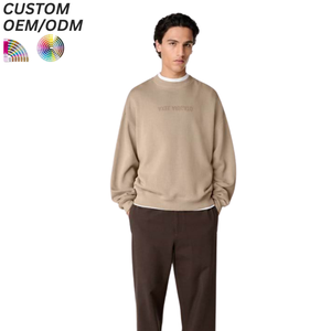 Sudadera de Forro Polar Bordada para Hombre, Cálida, Informal, de Invierno, Holgada, Cómoda, con Logotipo Personalizado, Soporte OEM ODM para Marca - Product Image 3