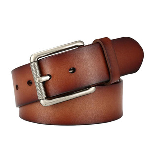 Ceinture en cuir véritable de vache de luxe pour homme, avec boucle ardillon en alliage, style classique vintage, haute qualité, personnalisée 2026 - Product Image 4