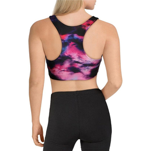 <b>Top</b> Class Women Black Sports Bra Medium Support Yoga Active Wear Spandex <b>Racer</b> <b>Back</b> Design Women Sports Bra - Product Image 4