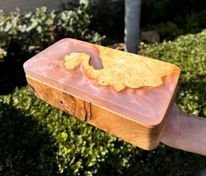 Resin Ivory Mist Resin And Walnut Wood Jewelry <b>Box</b> Handmade Luxury <b>Keepsake</b> Organizer With Natural Burl Wood and Resin Crafts - Product Image 5