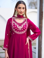 Ensemble Salwar Kameez en soie traditionnel pour femmes KV, tenue de soirée, sans plis, réversible, kurta, pantalon, dupatta