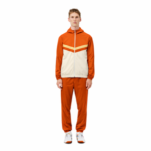 Ensemble veste et pantalon coupe-vent en molleton 100 % coton, personnalisé en usine, pour homme, pour la course à pied et l'entraînement en extérieur, vêtements de sport OEM - Product Image 1