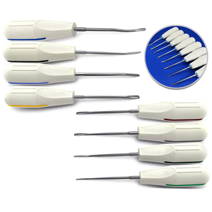 เครื่องมือถอนฟันแบบไม่ทำลายรากฟัน Luxating Dental Elevators พร้อมด้ามจับสีสันต่างกันและปลายทำจากสแตนเลสสตีล อุปกรณ์ผ่าตัด - Product Image 1