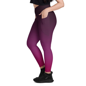 Top Sell8ing Fitness High Waist Full Length <b>Yoga</b> <b>Leggings</b> Solid Purple Seamless Stretch Women's Pants With Pockets - Product Image 2