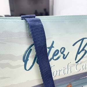 Bolsa de tela no tejida para bebidas, ecológica, impermeable, laminada, reutilizable, con asas de cincha de PP, color personalizado, Vietnam - Product Image 2