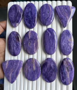 Natural <b>Russian</b> Charoite Cabochon Polished Loose Gemstone High Quality Color Play Jewelry Making Multiple Gemstones Available - Product Image 1