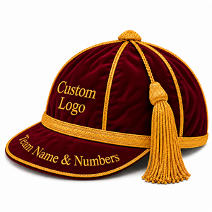 Casquette de Cérémonie Personnalisée en Velours pour la Cérémonie des Mérites, Casquette Sportive Souvenir avec Pompon, Casquette de Club Brodé sur Mesure – Vente en Gros - Product Image 6