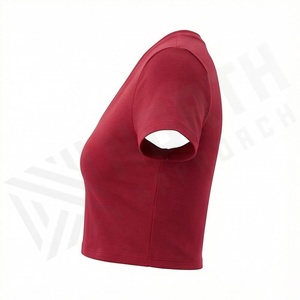 Camiseta de Manga Corta con Cuello en V para Mujer, 100% Algodón Orgánico de Lujo, Preencogido, Suave, Transpirable, Color Personalizado - Product Image 3