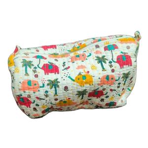 Étui pliable résistant à l'eau, réutilisable, imprimé à la main, en tissu de coton à motifs géométriques écologiques, design exceptionnel - Product Image 1