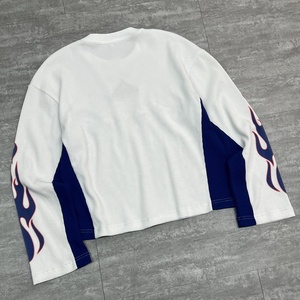 Heavyweight Drop Shoulder Oversized <b>Shirt</b> Custom Puff Printed <b>Waffle</b> T <b>Shirts</b> High Quality 100% Cotton Long Sleeve T <b>Shirt</b> - Product Image 2